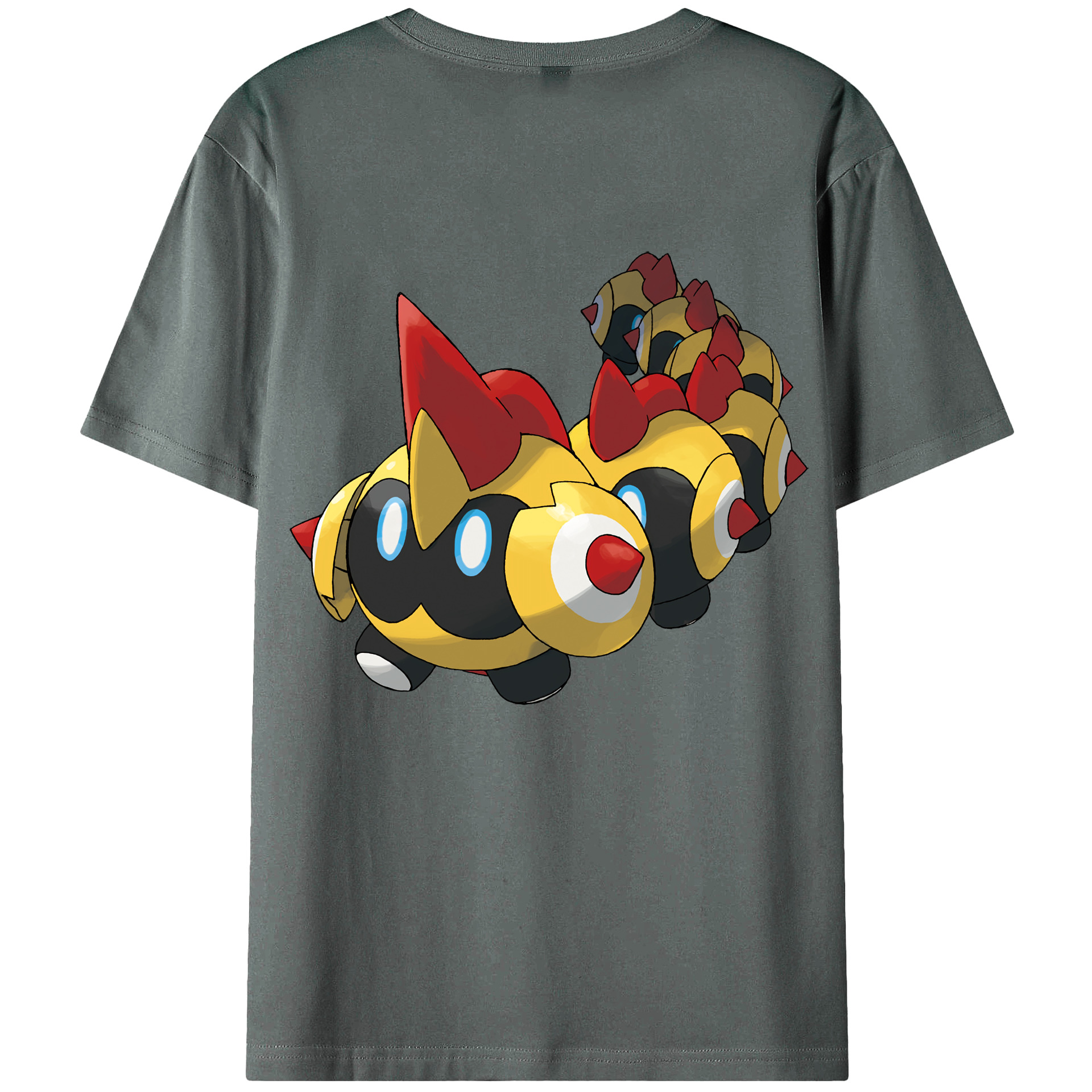 （画像用） ポケットモンスター Pokémon 綿100％ メンズ半袖Tシャツ（バックプリント） 通気性